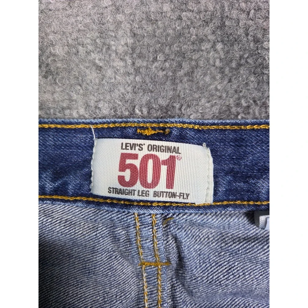 Levi's 501 Original Jeans Mens 42x30 Blue Straight Leg Button Fly Denim 121/10
